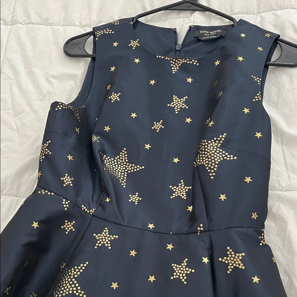 Kate Spade Midnight Blue Dress with Gold Stars
